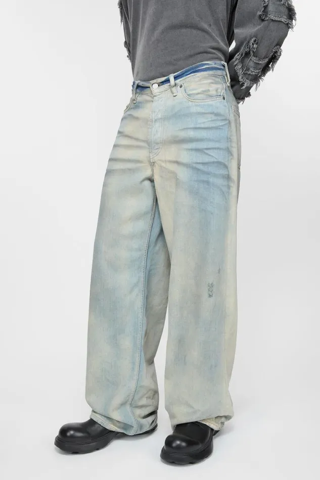 Acne Studios Baggy Fit Jeans 8211 1981M Light Blue Man Jeans