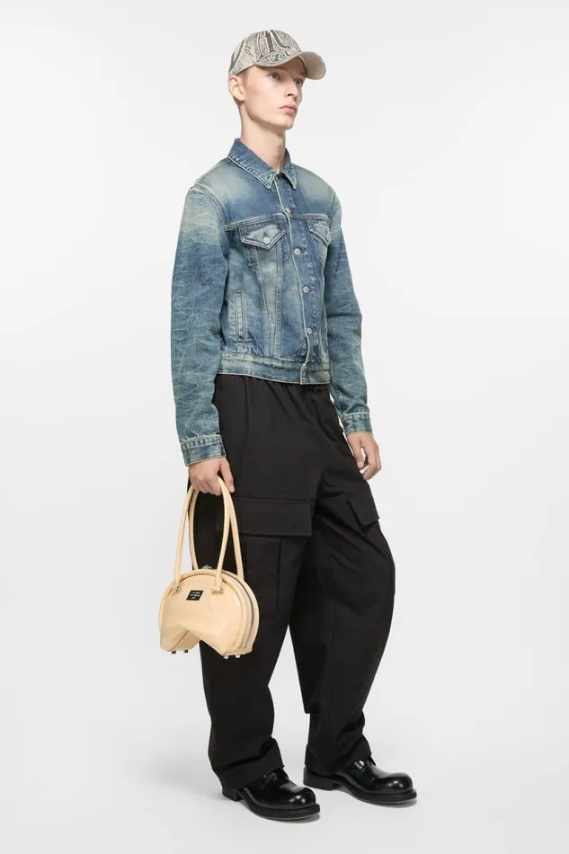Acne Studios Bowlina Mini Shoulder Bag Vanilla Yellow Man Bags