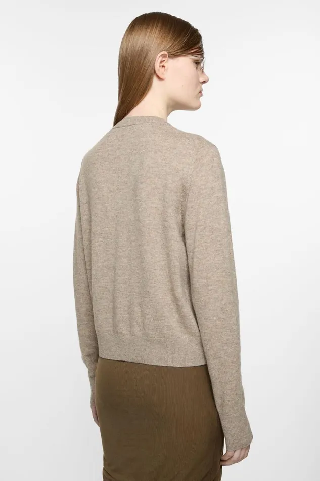 Acne Studios Cadigan Yak Wool 8211 Fitted Fit Greige Melange Woman Knitwear