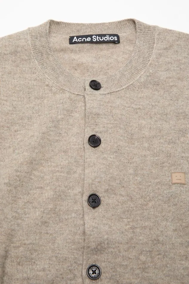 Acne Studios Cadigan Yak Wool 8211 Fitted Fit Greige Melange Woman Knitwear