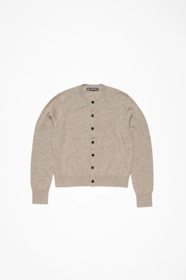 Acne Studios Cadigan Yak Wool 8211 Fitted Fit Greige Melange Woman Knitwear