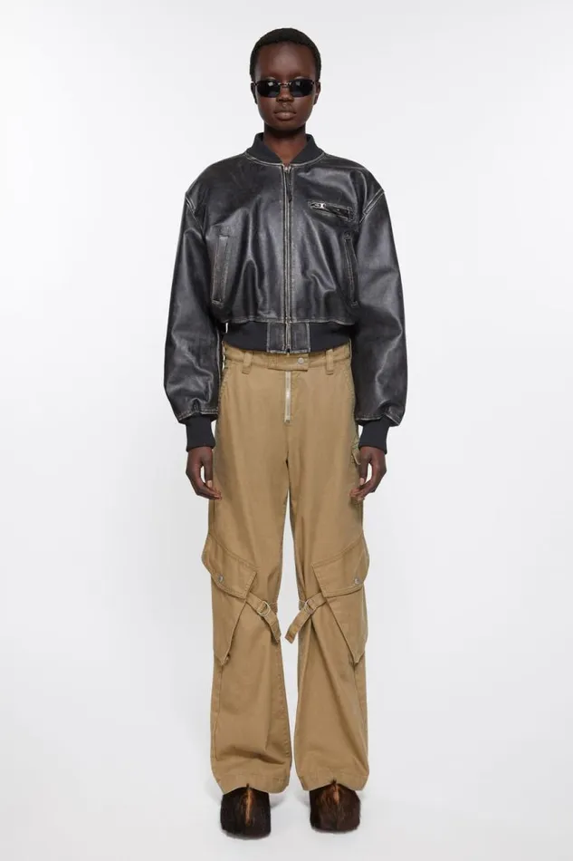Acne Studios Cargo Trousers Cold Beige Woman Trousers