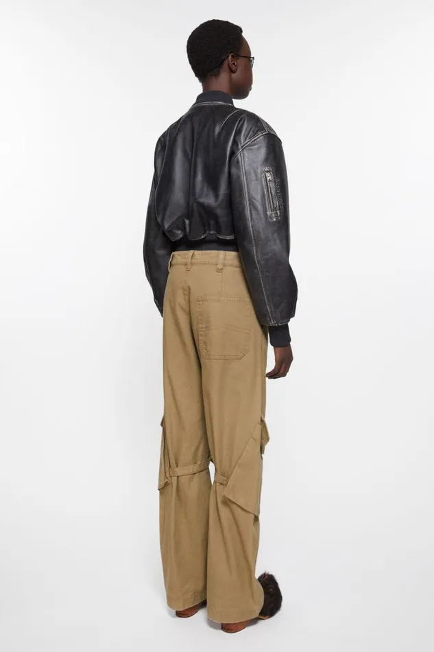 Acne Studios Cargo Trousers Cold Beige Woman Trousers