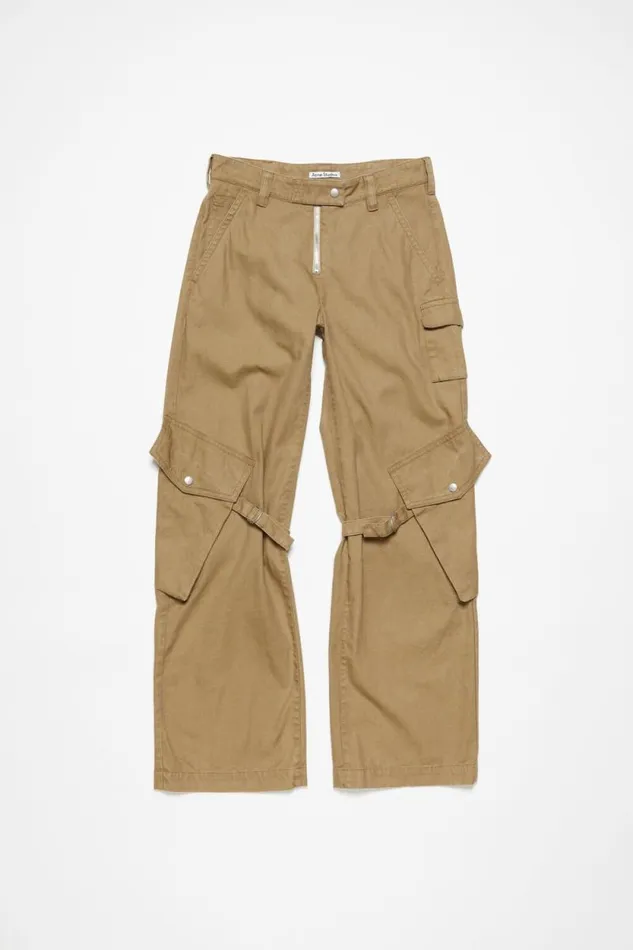 Acne Studios Cargo Trousers Cold Beige Woman Trousers