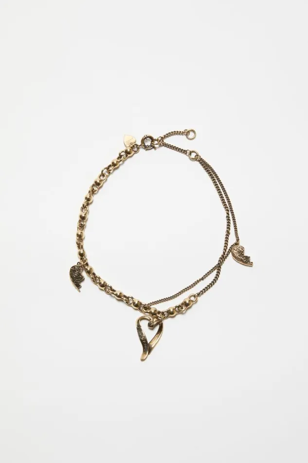 Acne Studios Charm Necklace Antique Gold Woman Jewellery