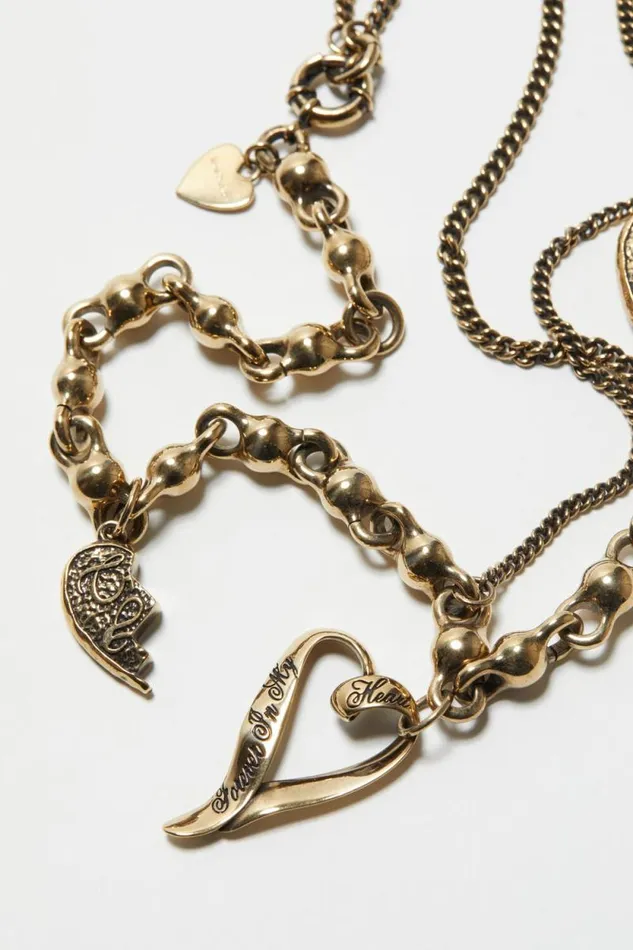 Acne Studios Charm Necklace Antique Gold Woman Jewellery