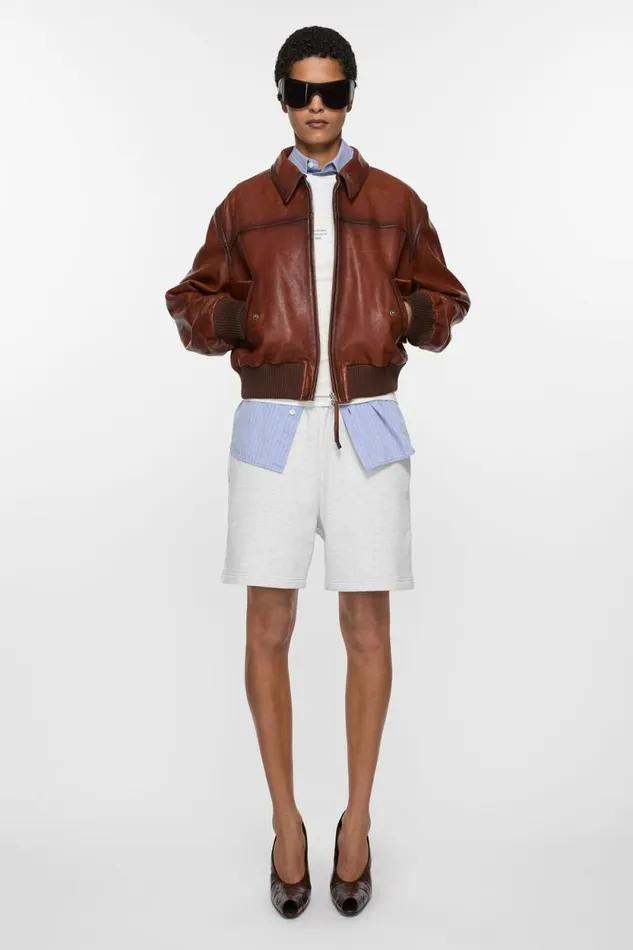 Acne Studios Cotton Shorts Pale Grey Melange Woman Shorts