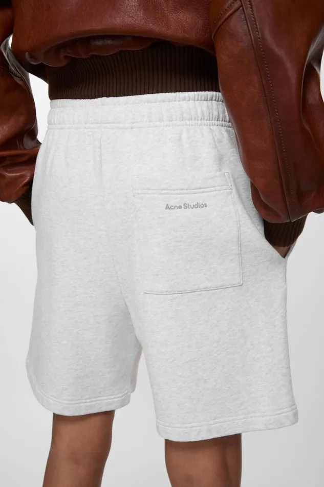 Acne Studios Cotton Shorts Pale Grey Melange Woman Shorts