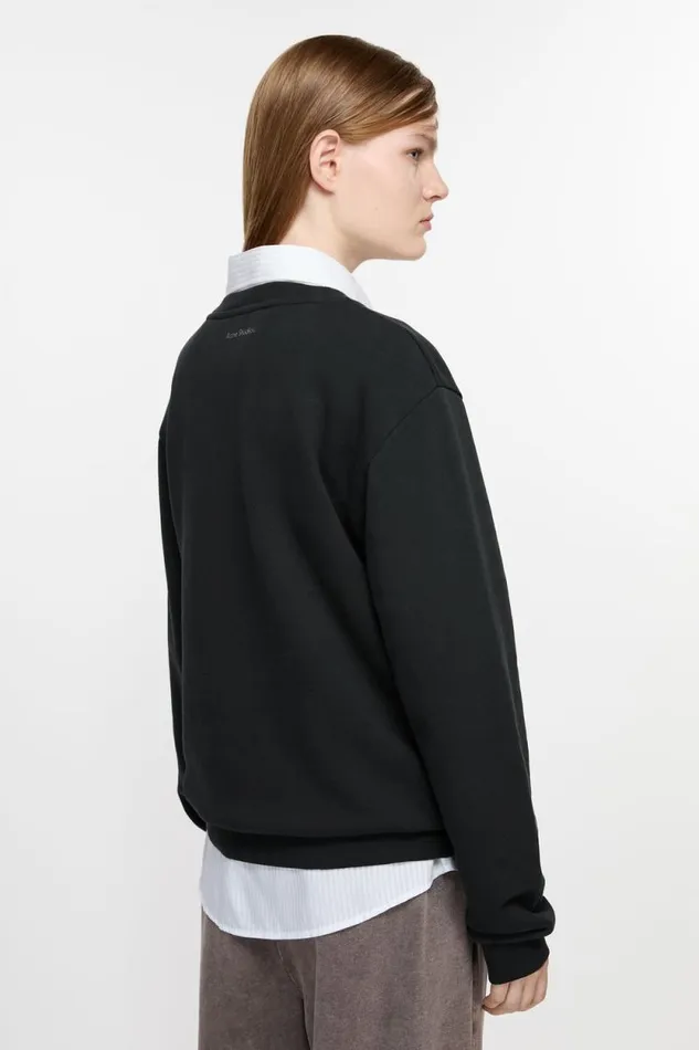Acne Studios Crew Neck Fleece Sweater Black Woman Sweatshirts
