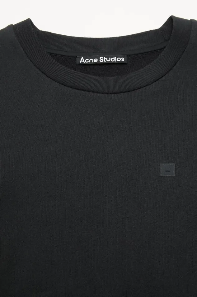 Acne Studios Crew Neck Fleece Sweater Black Woman Sweatshirts