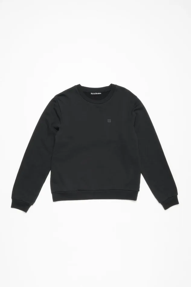Acne Studios Crew Neck Fleece Sweater Black Woman Sweatshirts