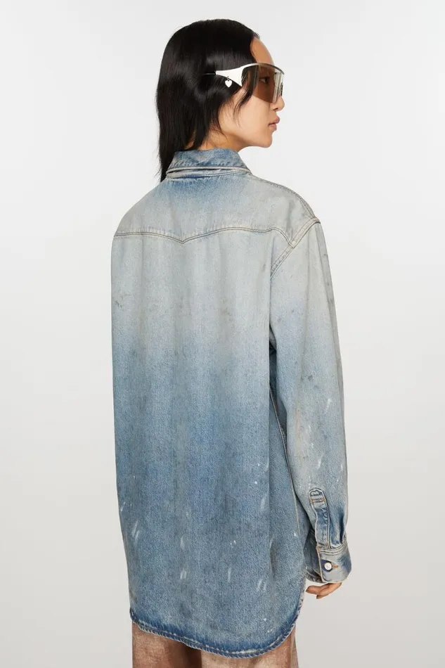 Acne Studios Denim Shirt 8211 Relaxed Fit Light Blue Woman Shirts and Blouses