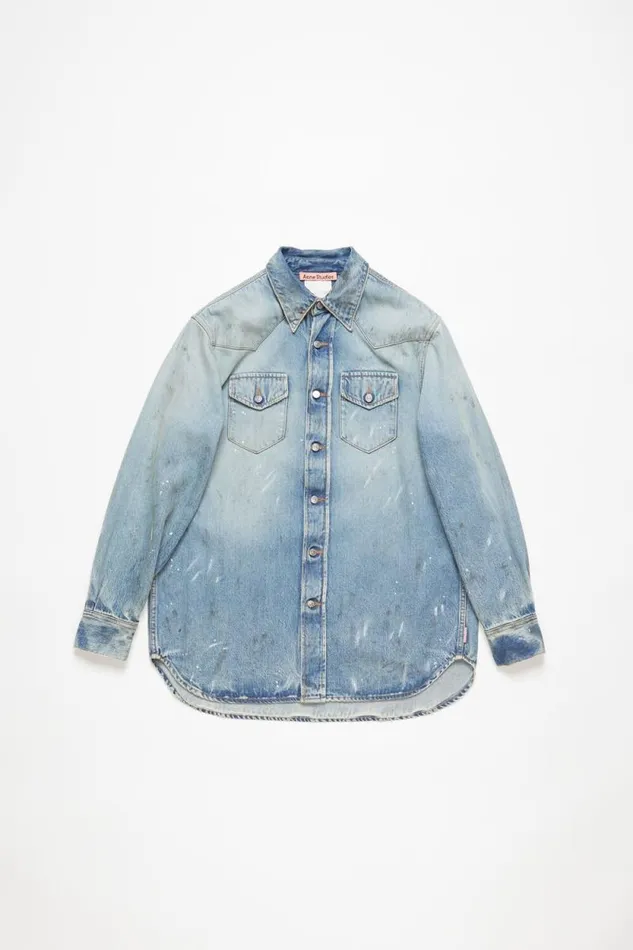 Acne Studios Denim Shirt 8211 Relaxed Fit Light Blue Woman Shirts and Blouses