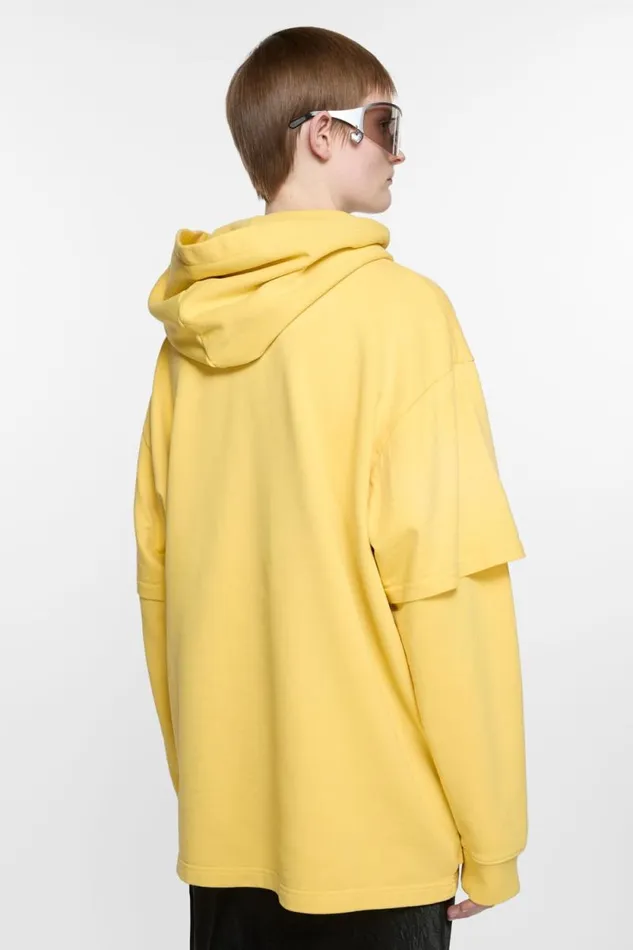Acne Studios Doublelayered Hoodie Bright Yellow Woman Sweatshirts