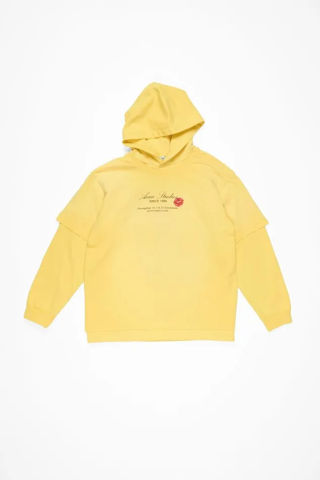 Acne Studios Doublelayered Hoodie Bright Yellow Woman Sweatshirts