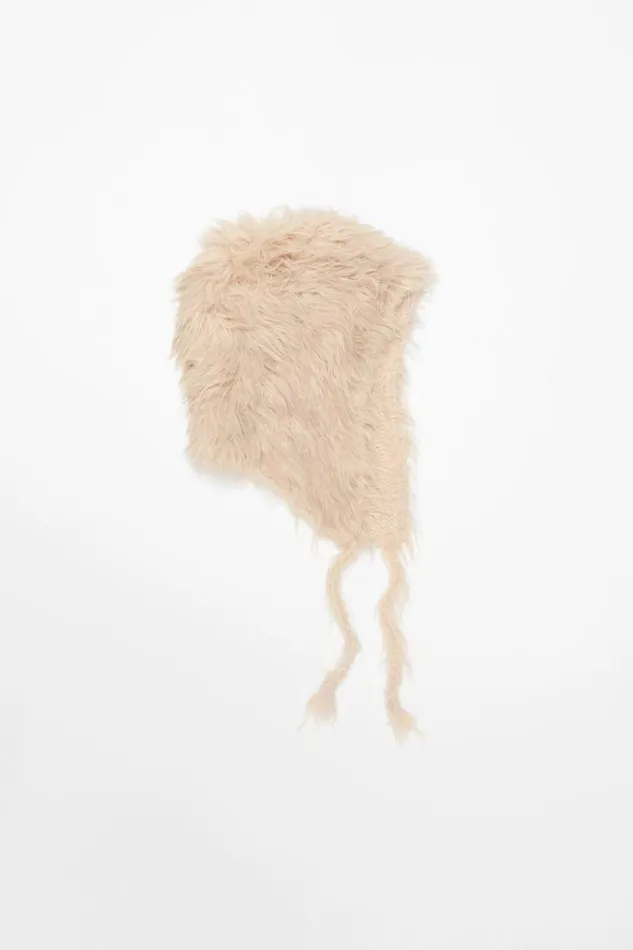 Acne Studios Fluffy Hat Beige Woman Hats
