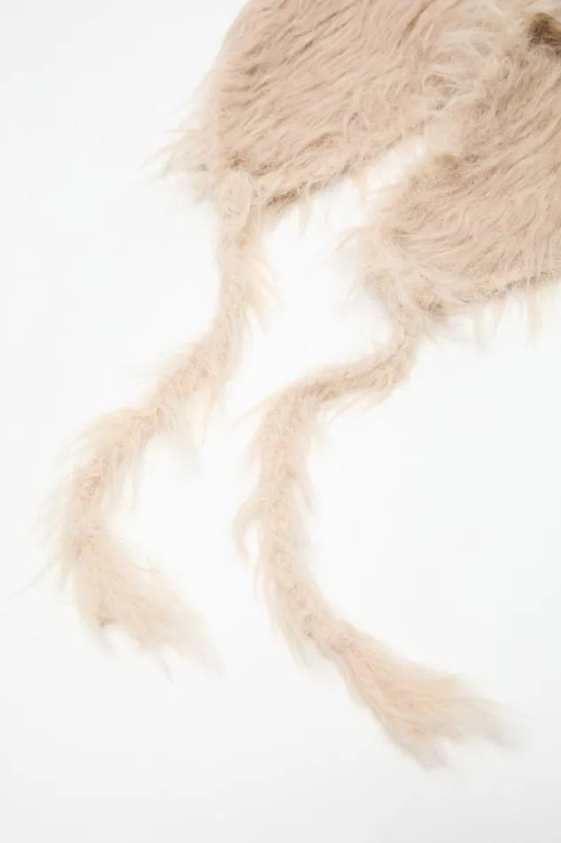 Acne Studios Fluffy Hat Beige Woman Hats