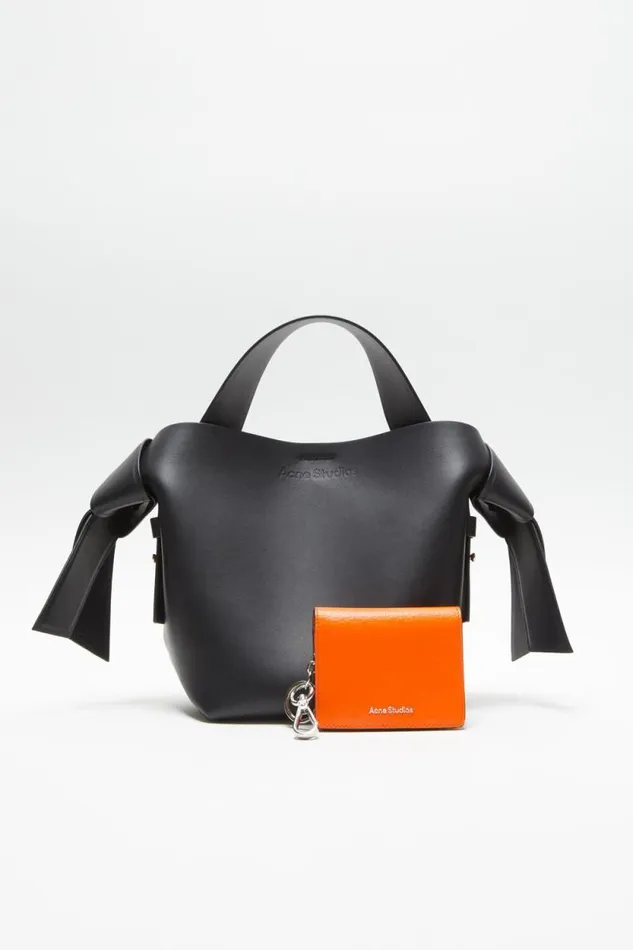 Acne Studios Folded Leather Wallet Bright Orange Woman Small Leather Goods