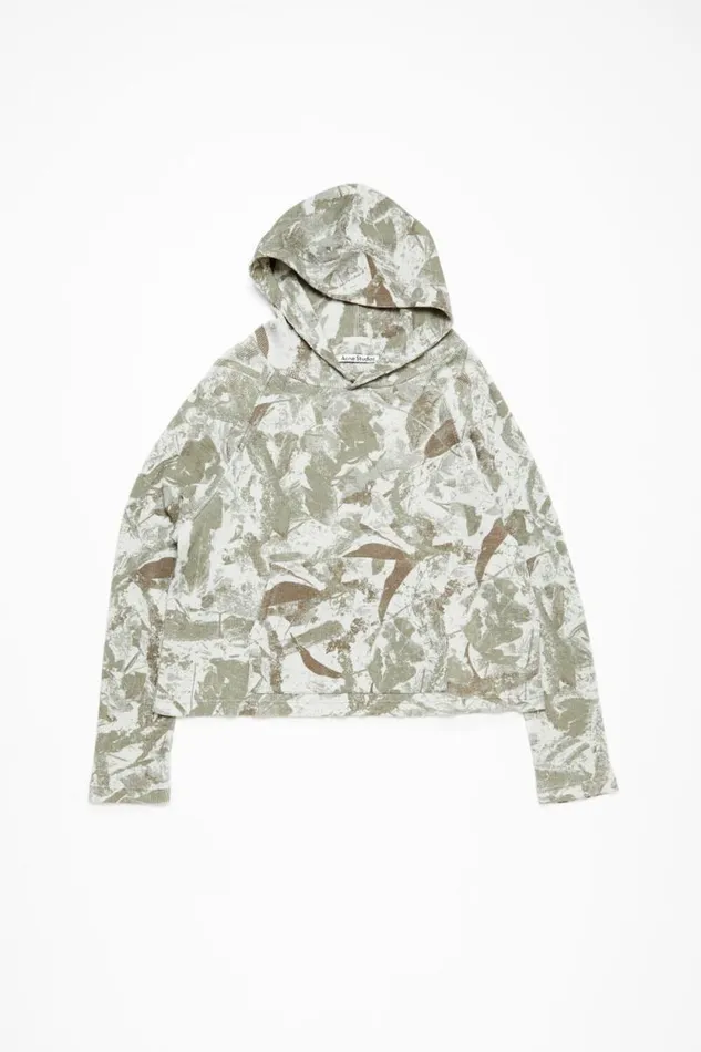 Acne Studios Hooded Sweater Concrete Grey Camo Woman Sweatshirts