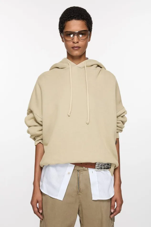 Acne Studios Hooded Sweater Concrete Grey Woman Sweatshirts