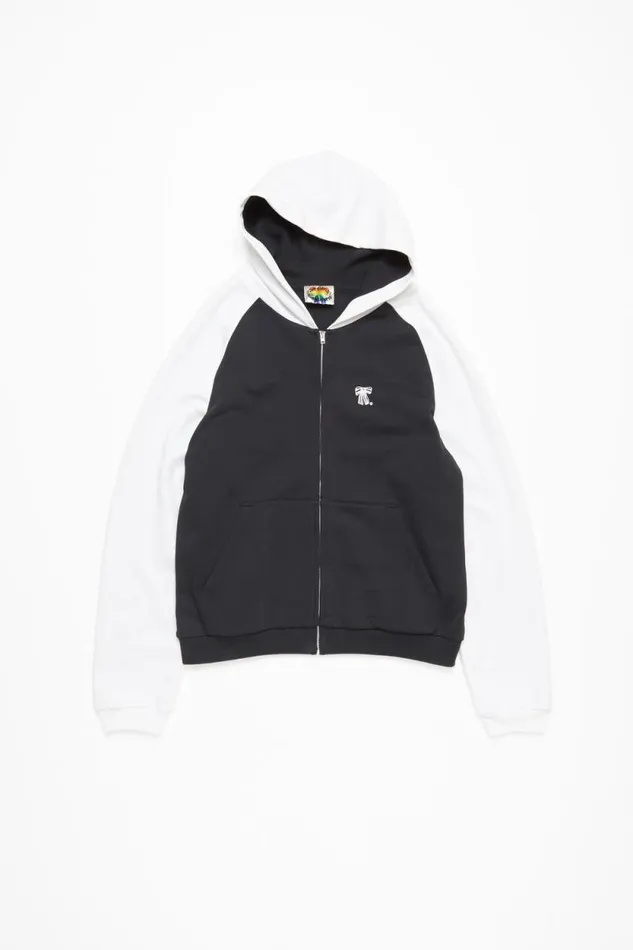 Acne Studios Hooded Zipper Sweater Black Woman Sweatshirts