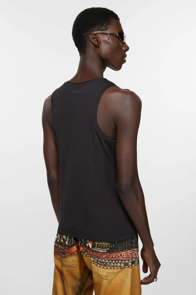 Acne Studios Jersey Tank Top Black Man Tshirts