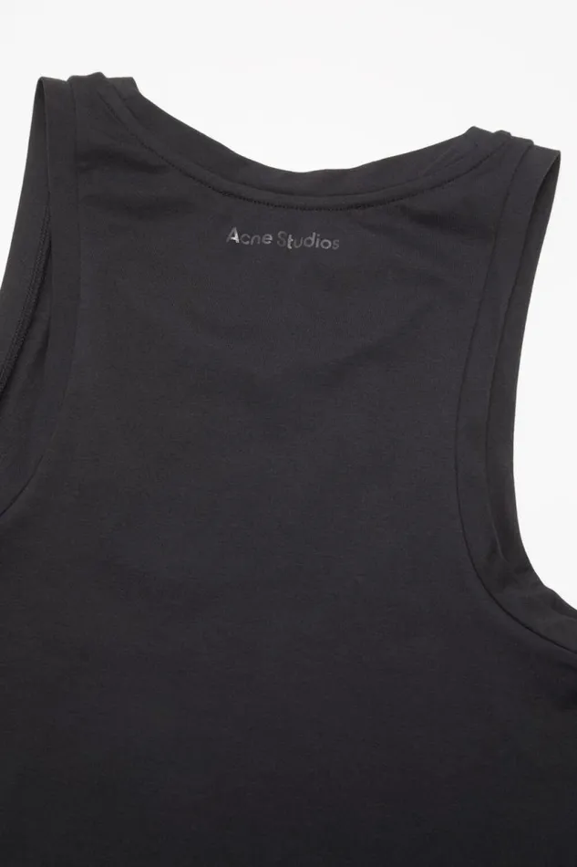 Acne Studios Jersey Tank Top Black Man Tshirts