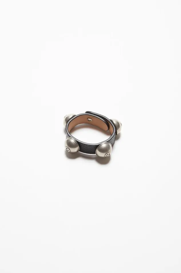 Acne Studios Leather Stud Bracelet Black Woman Jewellery