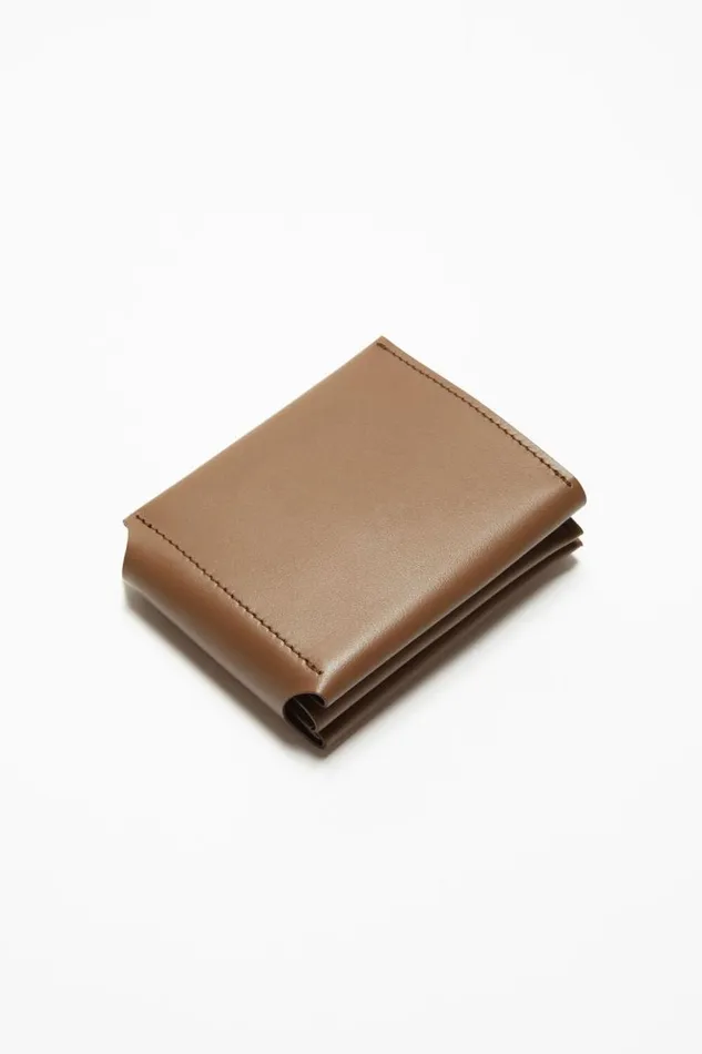 Acne Studios Leather Trifold Wallet Camel Brown Woman Small Leather Goods