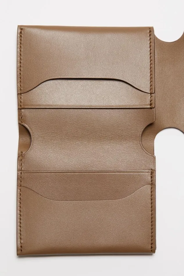 Acne Studios Leather Trifold Wallet Camel Brown Woman Small Leather Goods