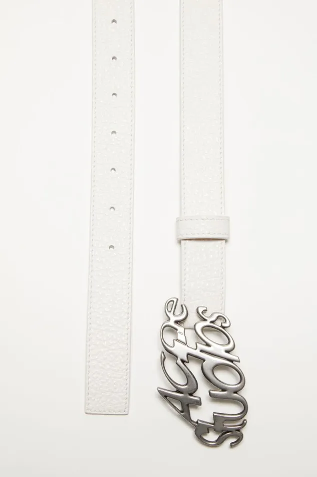 Acne Studios Logo Buckle Belt White Woman Belts