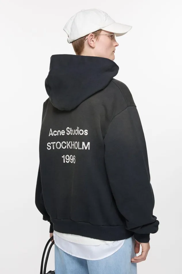 Acne Studios Logo Hooded Sweater Black Woman Sweatshirts