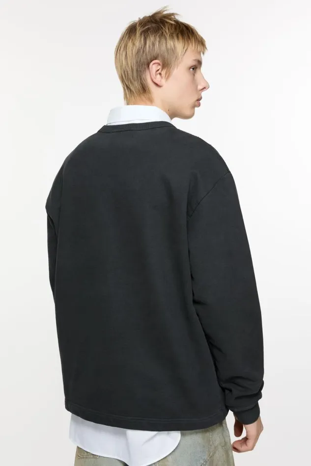Acne Studios Logo Stamp Sweater Black Man Sweatshirts