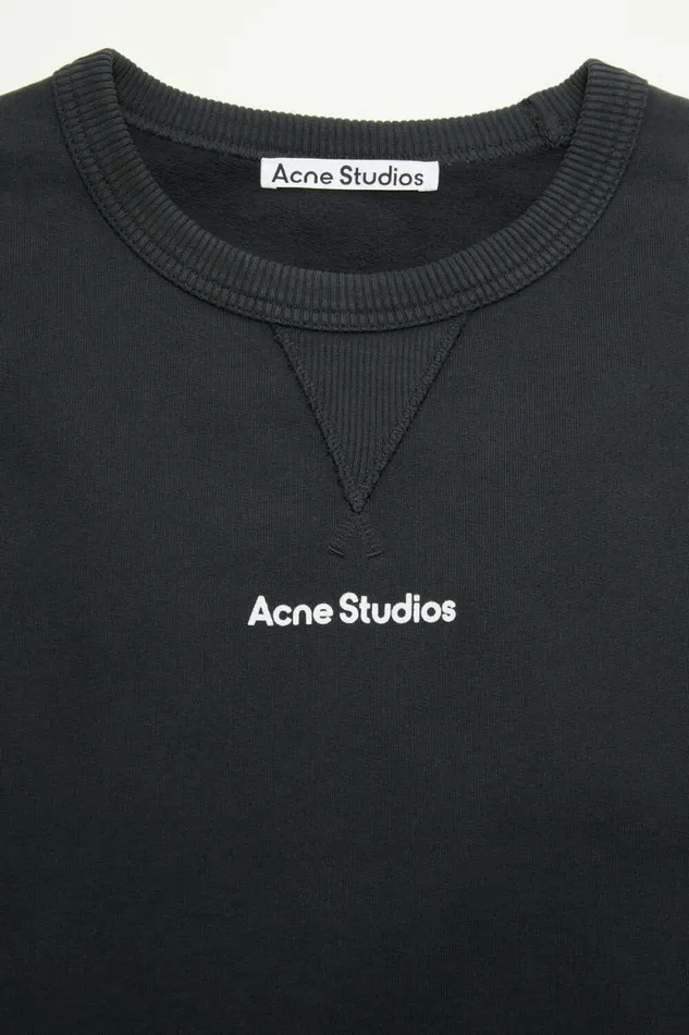 Acne Studios Logo Stamp Sweater Black Man Sweatshirts