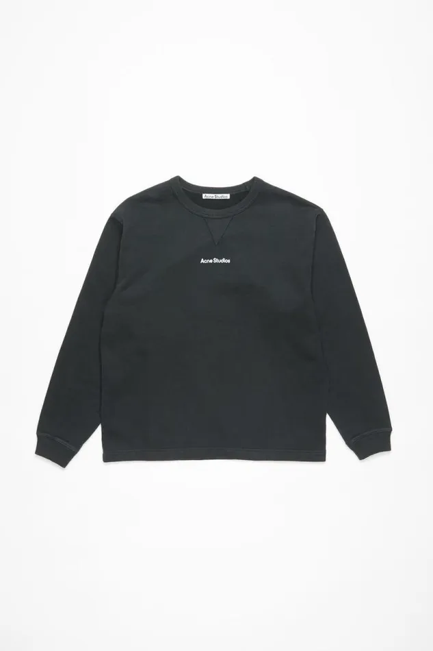 Acne Studios Logo Stamp Sweater Black Man Sweatshirts