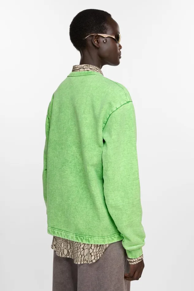 Acne Studios Logo Stud Sweater Bright Green Woman Sweatshirts