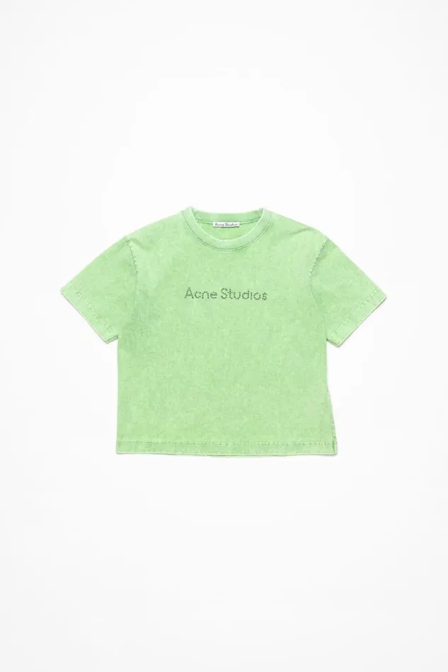 Acne Studios Logo Tshirt 8211 Relaxed Fit Bright Green Man Tshirts