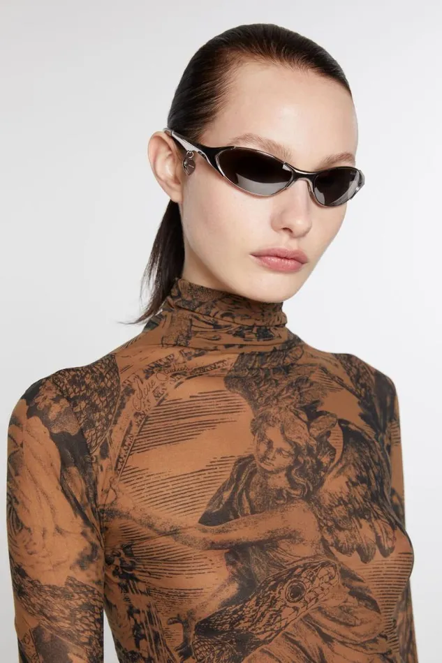 Acne Studios Metal Frame Charm Sunglasses Antique Silver Woman Eyewear