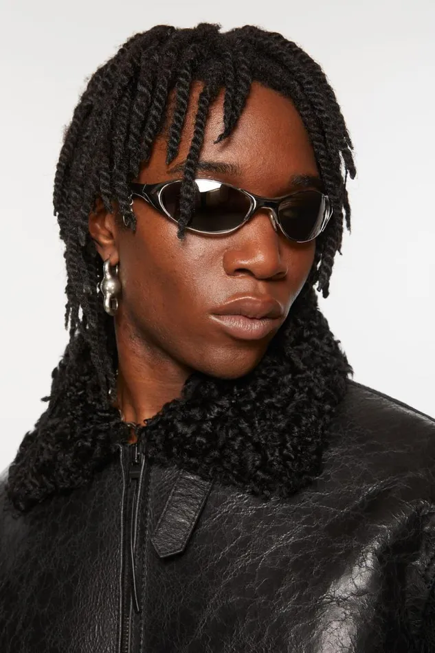 Acne Studios Metal Frame Charm Sunglasses Antique Silver Woman Eyewear