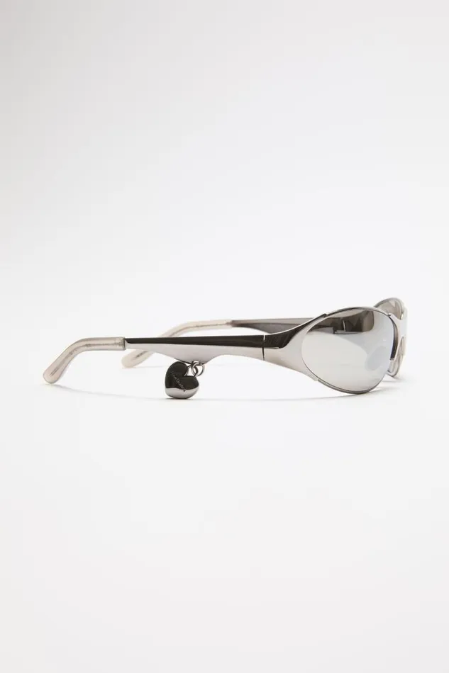 Acne Studios Metal Frame Charm Sunglasses Antique Silver Woman Eyewear