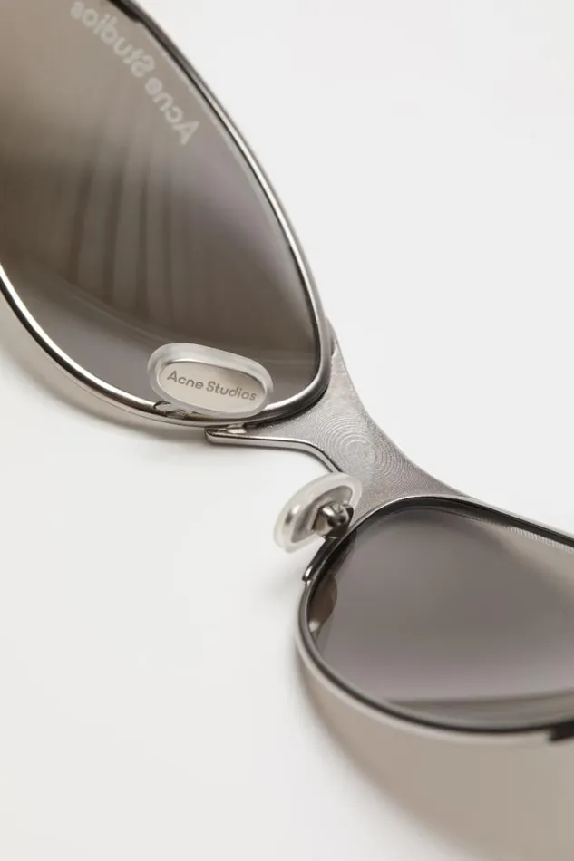 Acne Studios Metal Frame Charm Sunglasses Antique Silver Woman Eyewear