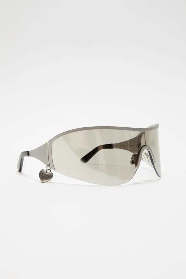 Acne Studios Metal Frame Sunglasses Silvertransparent Man Eyewear