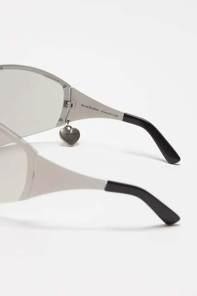 Acne Studios Metal Frame Sunglasses Silvertransparent Man Eyewear