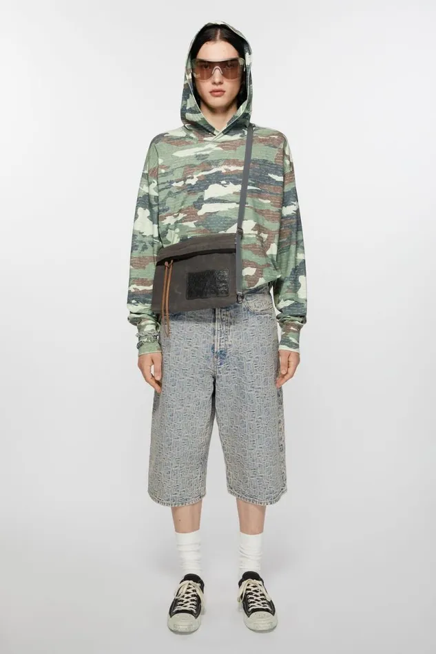 Acne Studios Mini Messenger Bag Greyblack Man Bags
