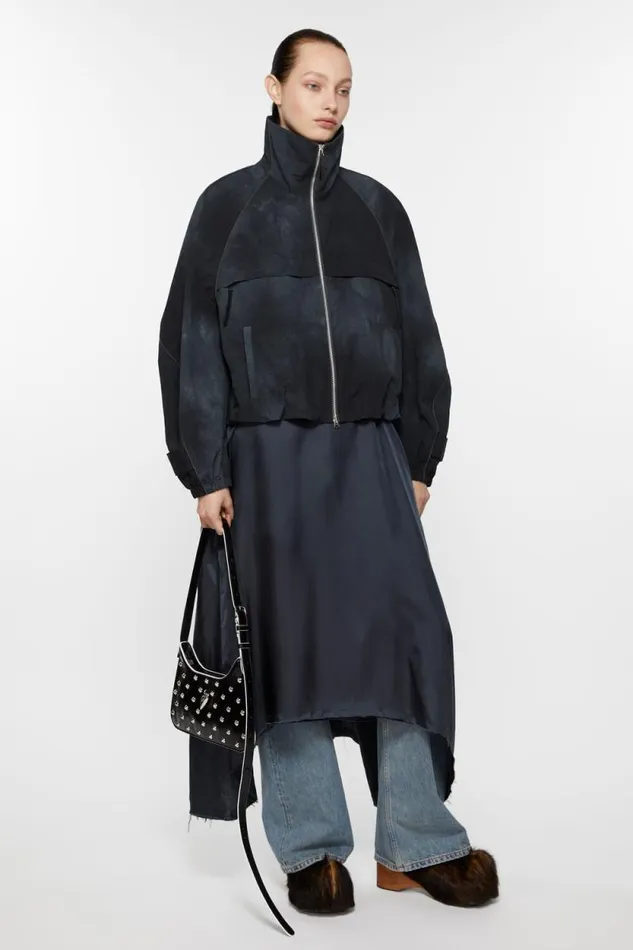 Acne Studios Nylon Jacket Stone Black Woman Outerwear