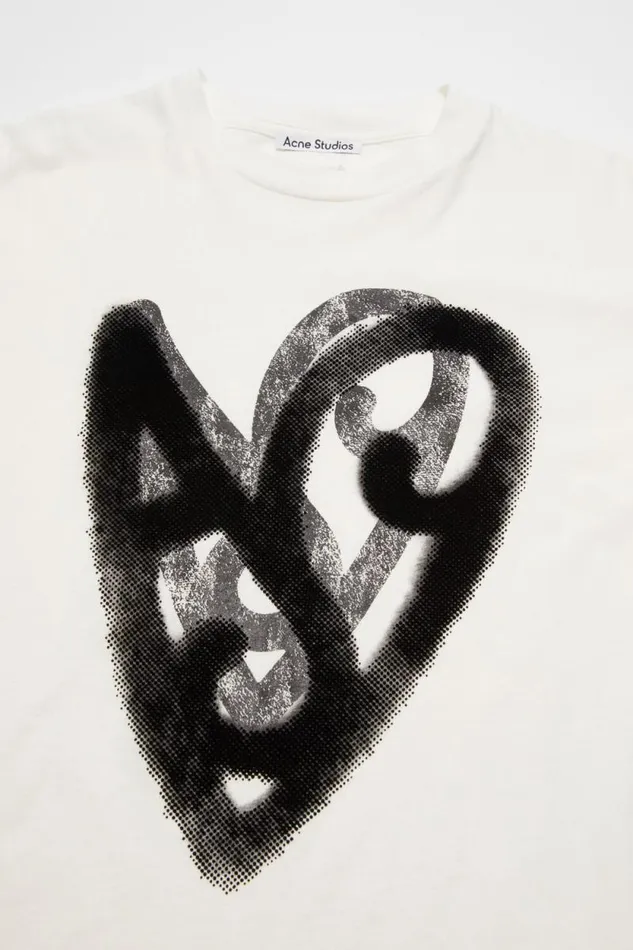 Acne Studios Printed Tshirt Optic White Man Tshirts