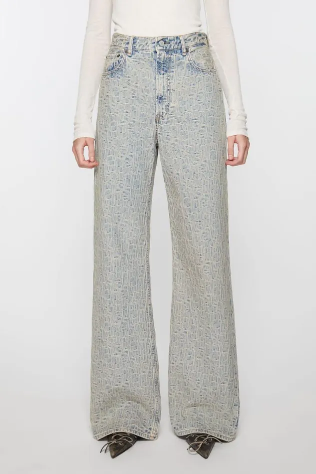 Acne Studios Relaxed Fit Jeans 8211 2022 Monogram Bluebeige Woman Jeans