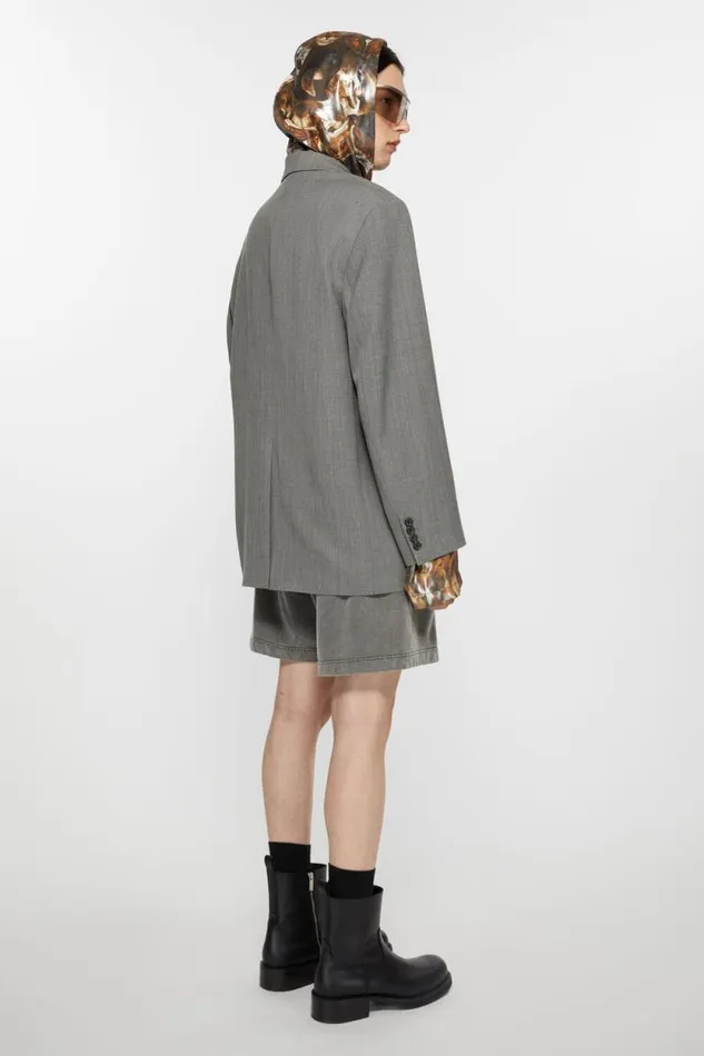 Acne Studios Relaxed Fit Suit Jacket Grey Melange Man Outerwear