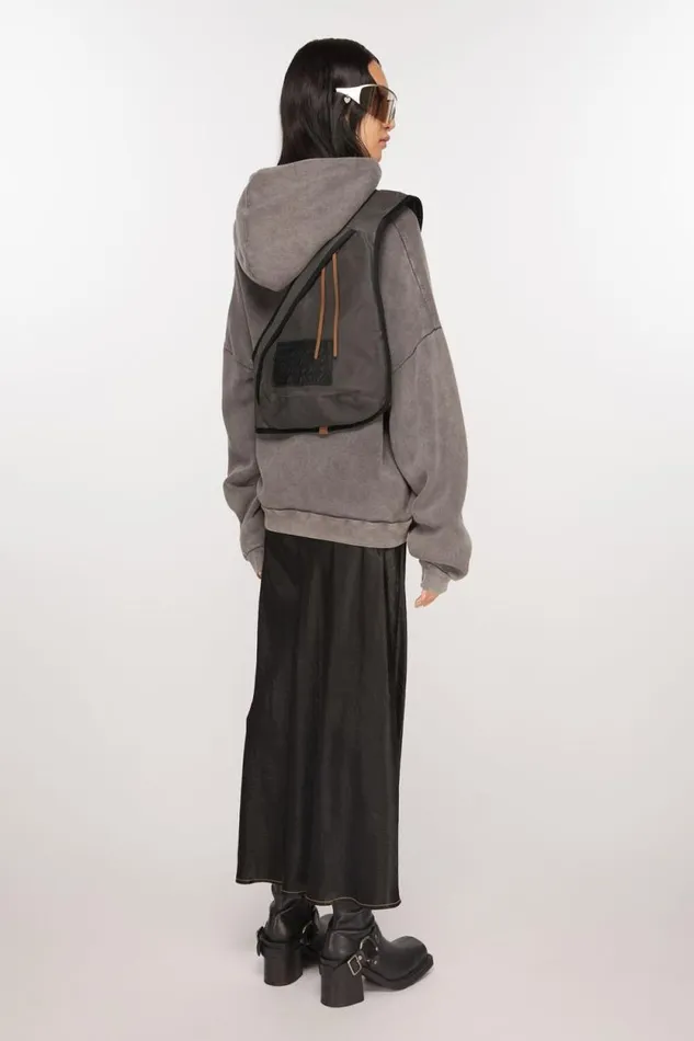 Acne Studios Sling Backpack Greyblack Woman Bags