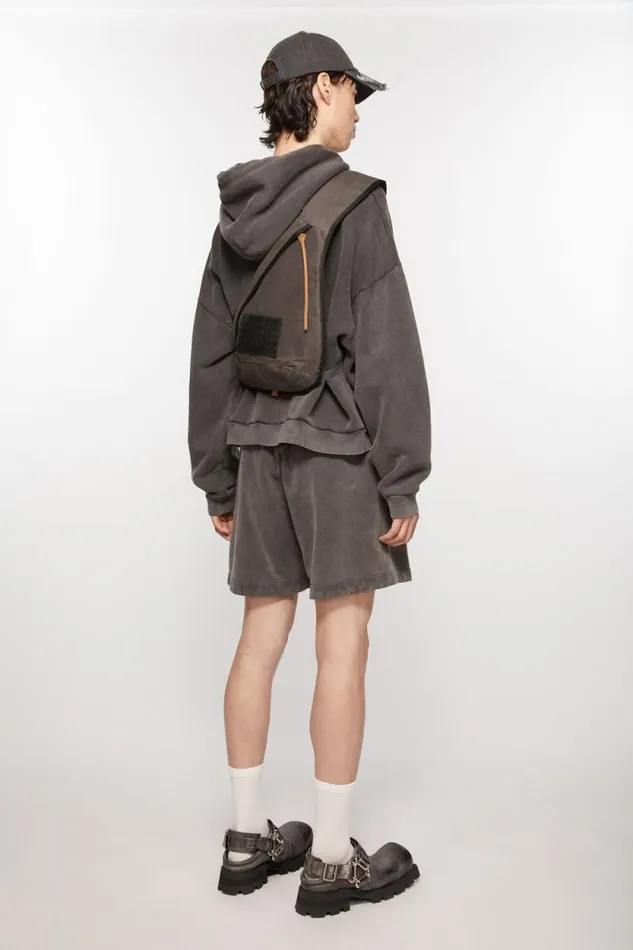 Acne Studios Sling Backpack Greyblack Woman Bags